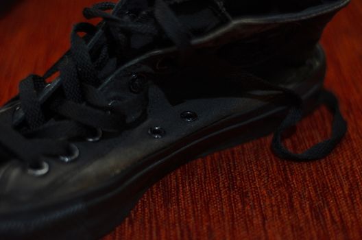 Ragged Black Stylish Shoes, Vintage Black Stylish Shoes