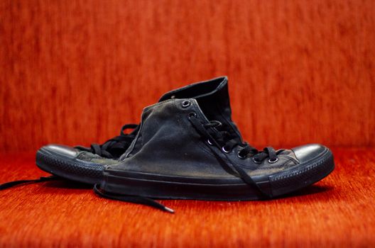 Ragged Black Stylish Shoes, Vintage Black Stylish Shoes