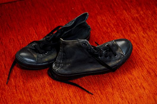 Ragged Black Stylish Shoes, Vintage Black Stylish Shoes