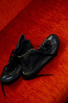 Ragged Black Stylish Shoes, Vintage Black Stylish Shoes