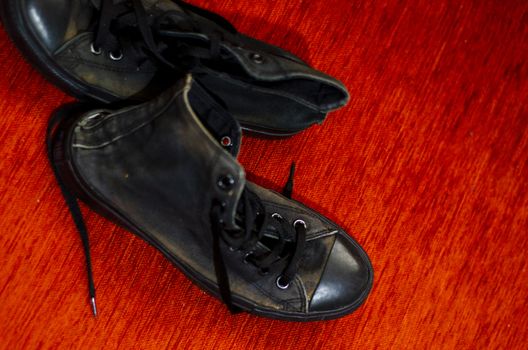 Ragged Black Stylish Shoes, Vintage Black Stylish Shoes