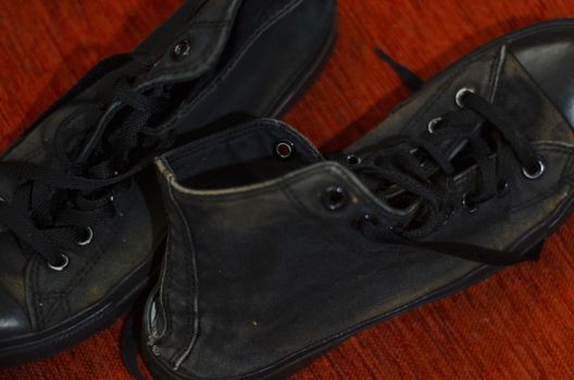 Ragged Black Stylish Shoes, Vintage Black Stylish Shoes