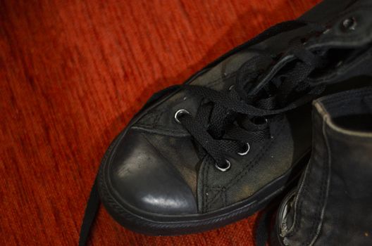 Ragged Black Stylish Shoes, Vintage Black Stylish Shoes