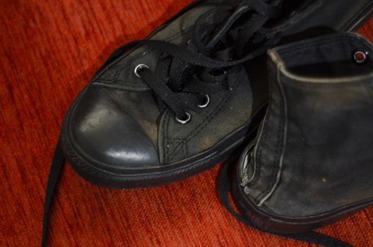 Ragged Black Stylish Shoes, Vintage Black Stylish Shoes