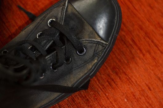 Ragged Black Stylish Shoes, Vintage Black Stylish Shoes