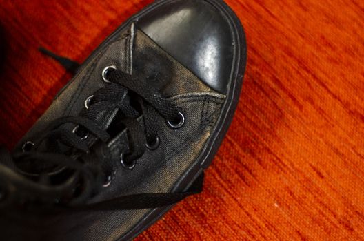 Ragged Black Stylish Shoes, Vintage Black Stylish Shoes