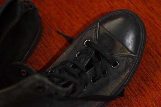 Ragged Black Stylish Shoes, Vintage Black Stylish Shoes