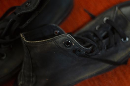 Ragged Black Stylish Shoes, Vintage Black Stylish Shoes