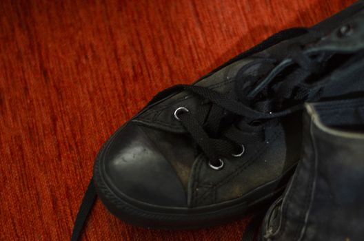 Ragged Black Stylish Shoes, Vintage Black Stylish Shoes