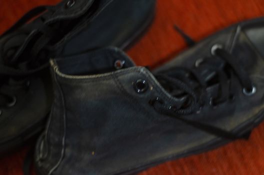 Ragged Black Stylish Shoes, Vintage Black Stylish Shoes