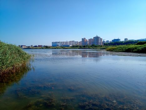 The landscape of the city is new from the side of the Sujuk lagoon estuary.