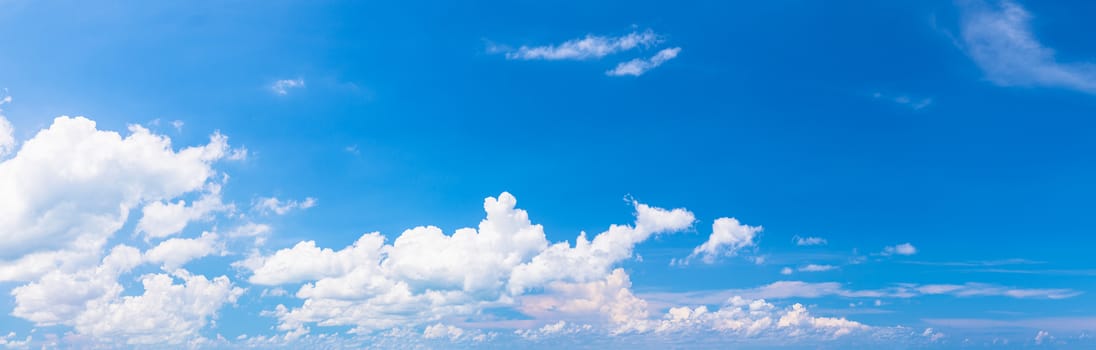 Panoramic beautiful blue sky and cloud on a sunny day