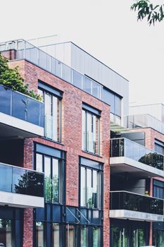 Facade of a modern apartment building, urban and architecture