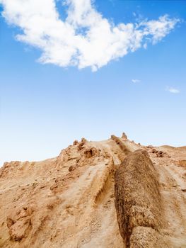 Rocks of oasis Chebika, famous landmark in Sahara desert. Tunisia.