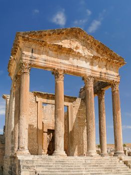 Dougga, Roman Ruins. Unesco World Heritage Site in Tunisia.