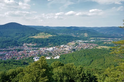 Beautiful view over the village Annweiler am Trifels, Germany
