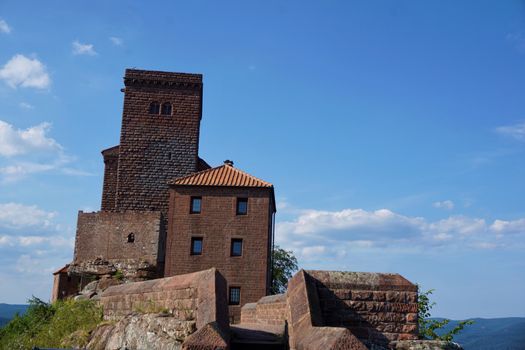 Trifels castle - once prison to Richard I of England in front of blue sky