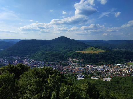 View over Annweiler am Trifels, Germany and beautiful landscape