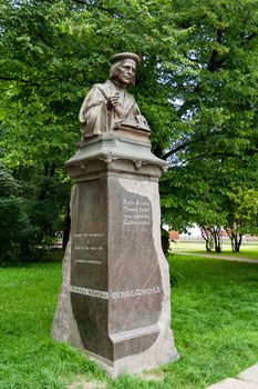 Michael Agricola monument in Vyborg. Russia.