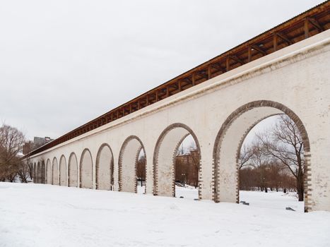 Rostokino Aqueduct (Millionny Bridge), stone aqueduct over Yauza river. Moscow, Russia