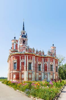 Novo-Nikolsky Cathedral (was built in XVIII-XIX century) in sunny summer day. Mozhaysk, Moscow region, Russia