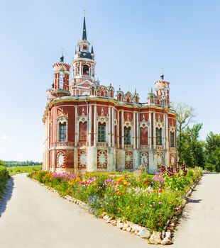 Novo-Nikolsky Cathedral (was built in XVIII-XIX centure) in sunny summer day. Mozhaysk, Moscow region, Russia