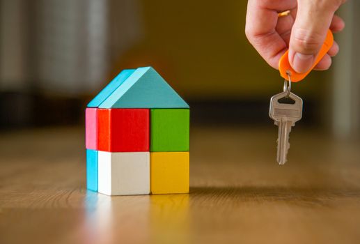 color wooden block form of home icon