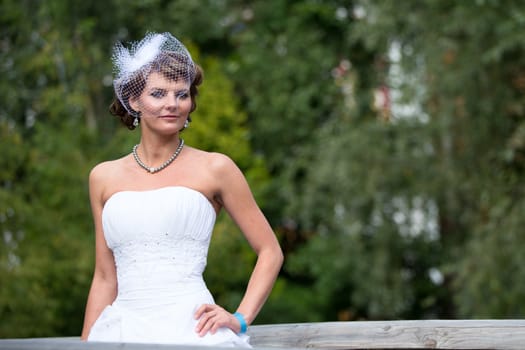 Russia, Moscow, Izmaylovsky Park, August 27, 2017. International Photo Festival.A gorgeous bride. Bride is elegant