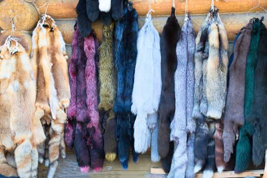 Fur. Russian fur. Natural fur from animals. Fox fox.Sale of fur