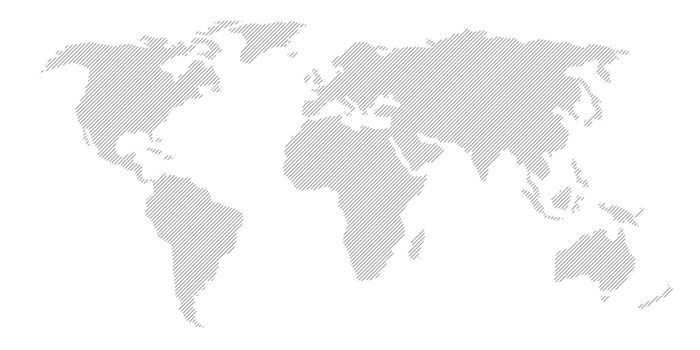 Illustration and pictogram of gray hatched map of the world.