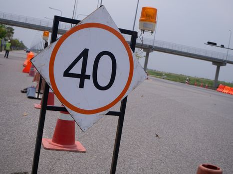 signs repairs road and worke