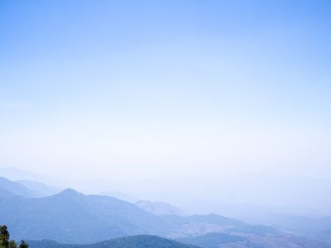 Big Mountain valley during sunrise. Natural summer landscape