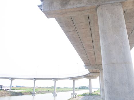 High overpass on the sky background