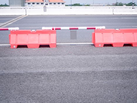 plastic road fencing on the street of a modern