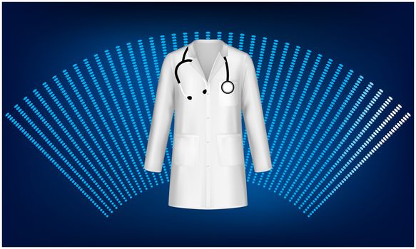 mock up illustration of doctor suit with stethoscope on abstract background