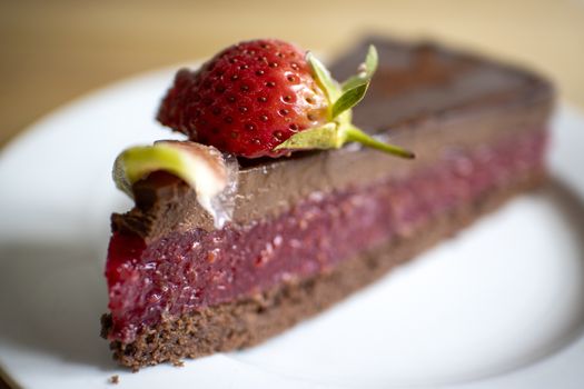 closeup of a chocolate cake