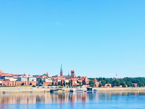 Cityscape view of Old Town in Torun, Poland, tourism and travel
