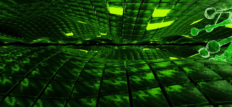 3d render ,yellow golden green,Sci-Fi,Abstract texture brick block background