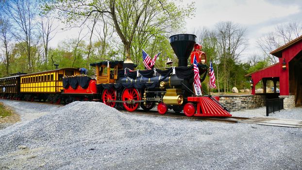 Elizabethtown, PA - April 2019: Abe Lincoln Funeral Train Re-Enactment