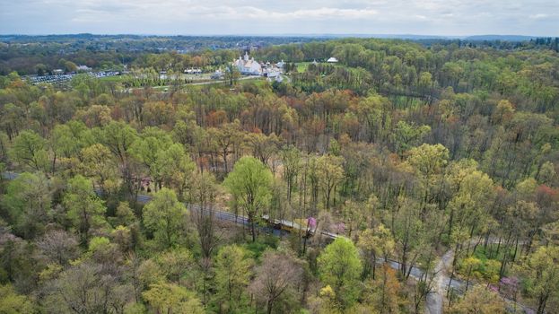 Aerial View of Abe Lincoln Funeral Train Re-Enactment