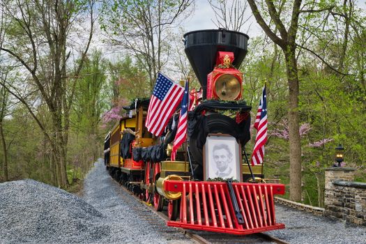 Elizabethtown, PA - April 2019: Abe Lincoln Funeral Train Re-Enactment