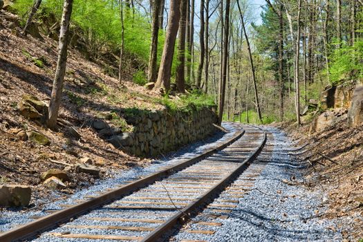 New Rail Road Track on 1830's Right of Way with Stone Wall