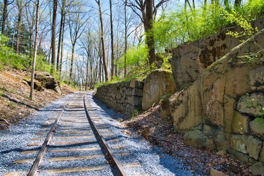 New Rail Road Track on 1830's Right of Way with Stone Wall