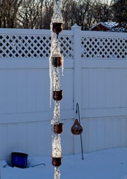 A Frozen Rain Drain in Winter