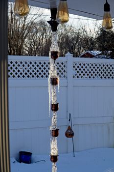 A Frozen Rain Drain in Winter