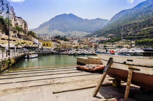 Old fishing port on the coast of Sicily Italy