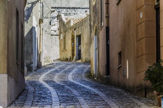 The streets of the old erice are distinguished by their cobblestone patterns