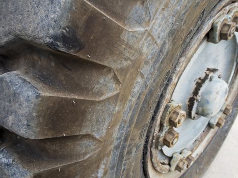 Tyre and wheel of vehicle in industrial factory