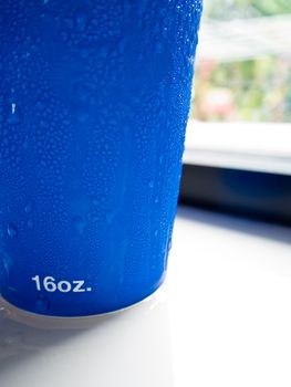 Water drop from Coffee cup on stone top table