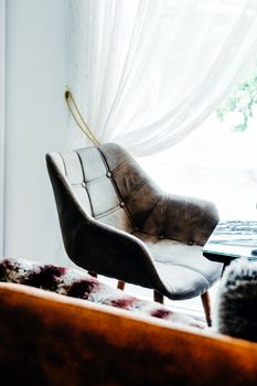 Close-up shot of modern scandinavian-style living room.